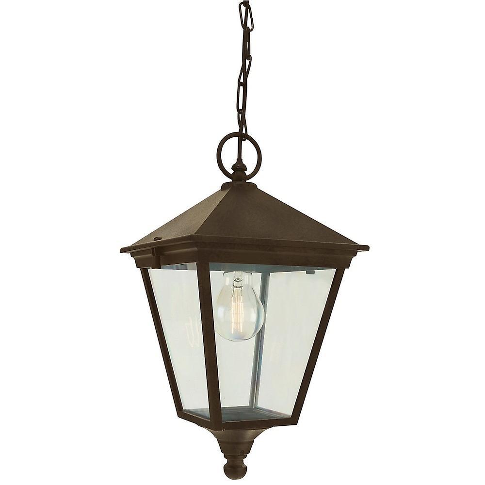 Elstead Lighting Turin 1 Light Chain Pendant Lantern - Black, Gold IP54