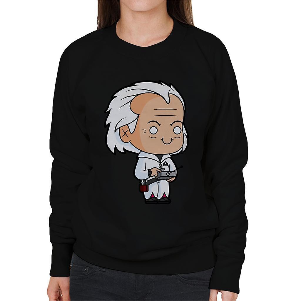 Back to the Future Dr Emmett Brown Kawaii Women's Sweatshirt Black Medium