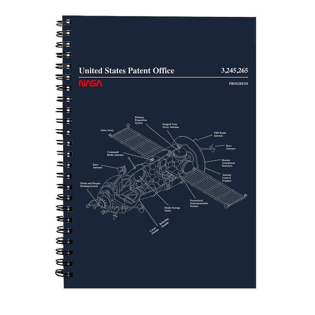 NASA Progress Russian Resupply Vehicle Blueprint Spiral Notebook Navy Blue 15 x 21 cm