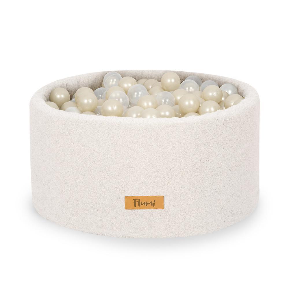 Flumi children's ball pit + 200 balls light beige/pearl/gold