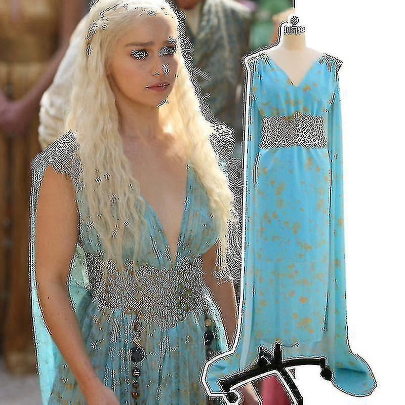 NICEMOON Halloween Game Of Thrones Daenerys Cosplay Costume Halloween Costume Stage Show Stormborn Dany Dress L