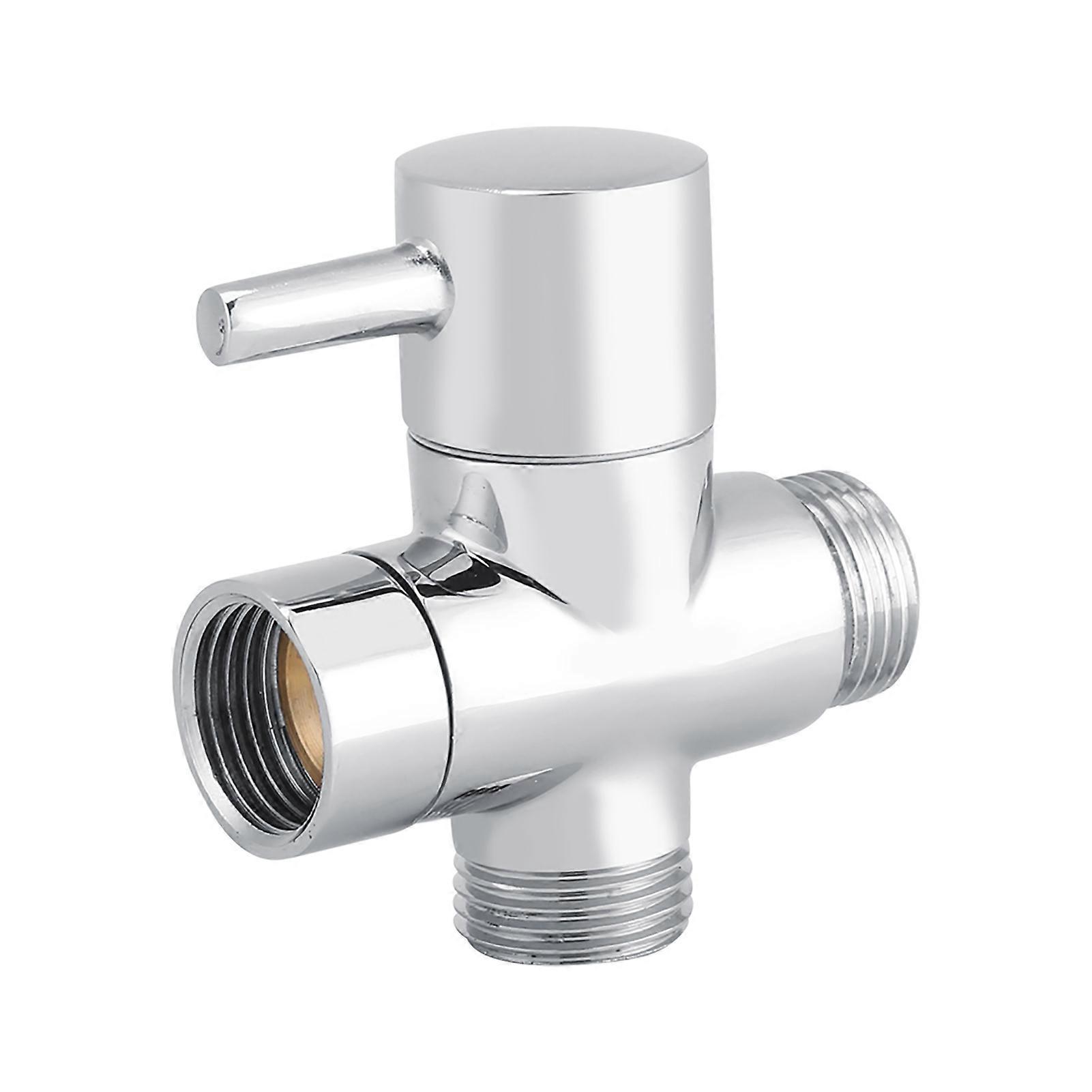 Aespa 3-Way T Shape Diverter Shut Off Valve Shower Toilet Bidet Sprayer Water Adapter Chrome Color