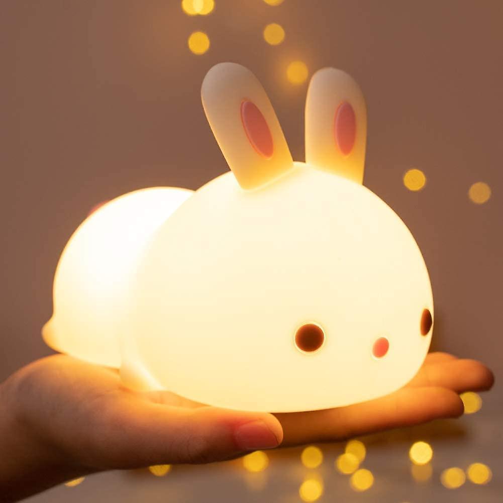 Heytea Night Light Night Light For Kids, Cute Rabbit Lamp, 7 Colors Night Light For Nursery, Kawaii Cute Teen Girl Room Decor, Toddler Nursery Batt...