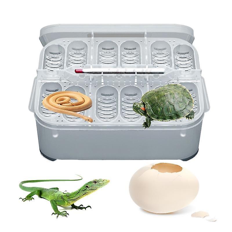 LNMHYTZ Small Reptile Breeding Box 12-Compartment Reptiles Eggs Incubator Tray Hatcher Hatching Box Case Tra