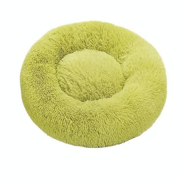 Slowmoose Round Cat Bed House Soft Long Plush Best  Bed For Dogs Basket, Pet Products 80cm / grass green