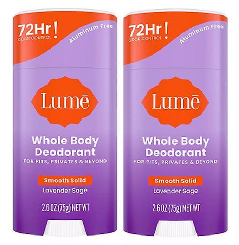 Lume Whole Body Smooth Solid Deodorant Stck Lavender Sage Scent 2 Pack