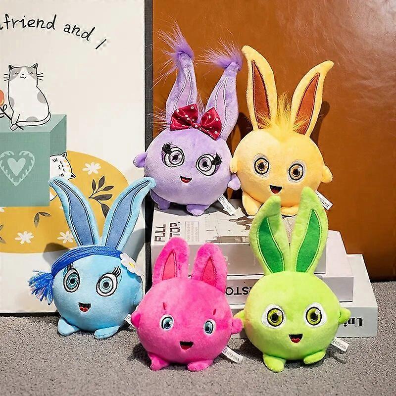 Redkid 18-20cm Sunny Bunnies Plush Toy Stuffed Ball Shaped Cartoon Rabbit Gift for Gilrs Boys Kids Adults Home  Decoration five pieces 18-22cm