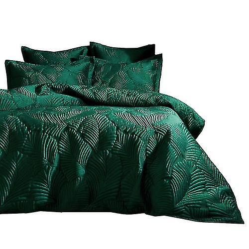 Paoletti Palmeria Velvet Quilted Duvet Cover Set Navy Superking