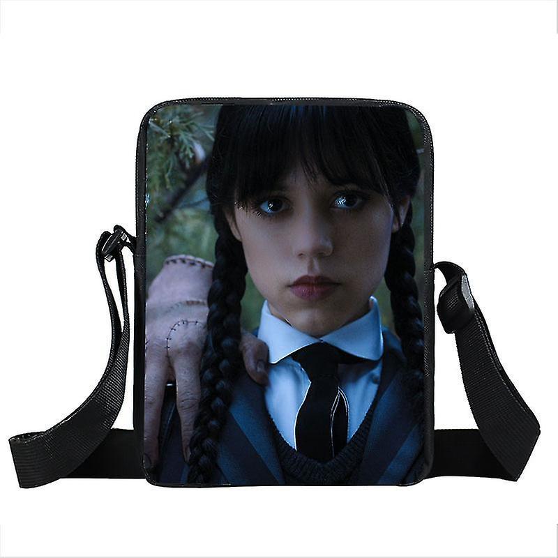 Sfygv American Movie Tv Wednesday Addams Crossbody Bag Adams Family Punk Shoulder Bags For Travel Satchel Purse Phone Holder Book Bag xkbwednes27cw