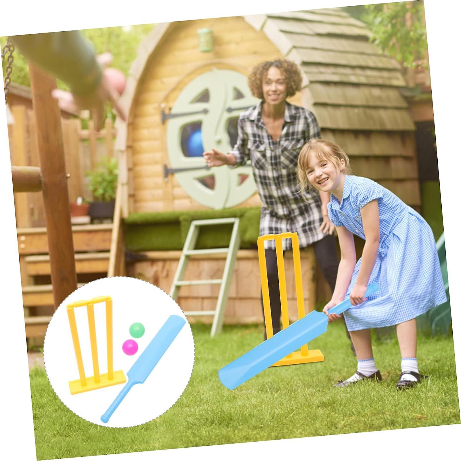 Nspiel Cricket Set, Kids Pp Bpa-free Cricket Bat Set, Parent Child Cricket Game With Stumps And 2 Balls Cricket Kit For Garden, Home Play 1 Set