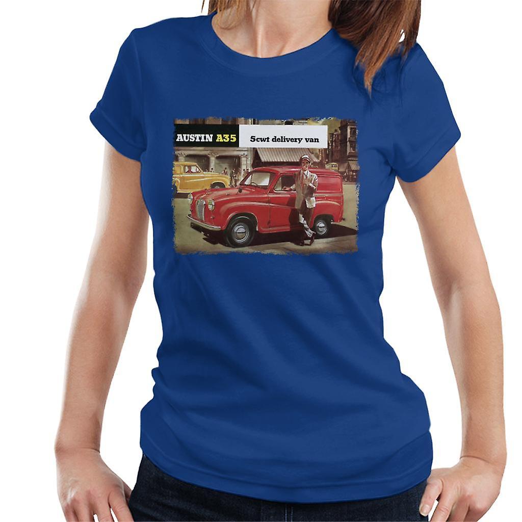 Austin A35 5cwt Delivery Van British Motor Heritage Women's T-Shirt Royal Blue Small