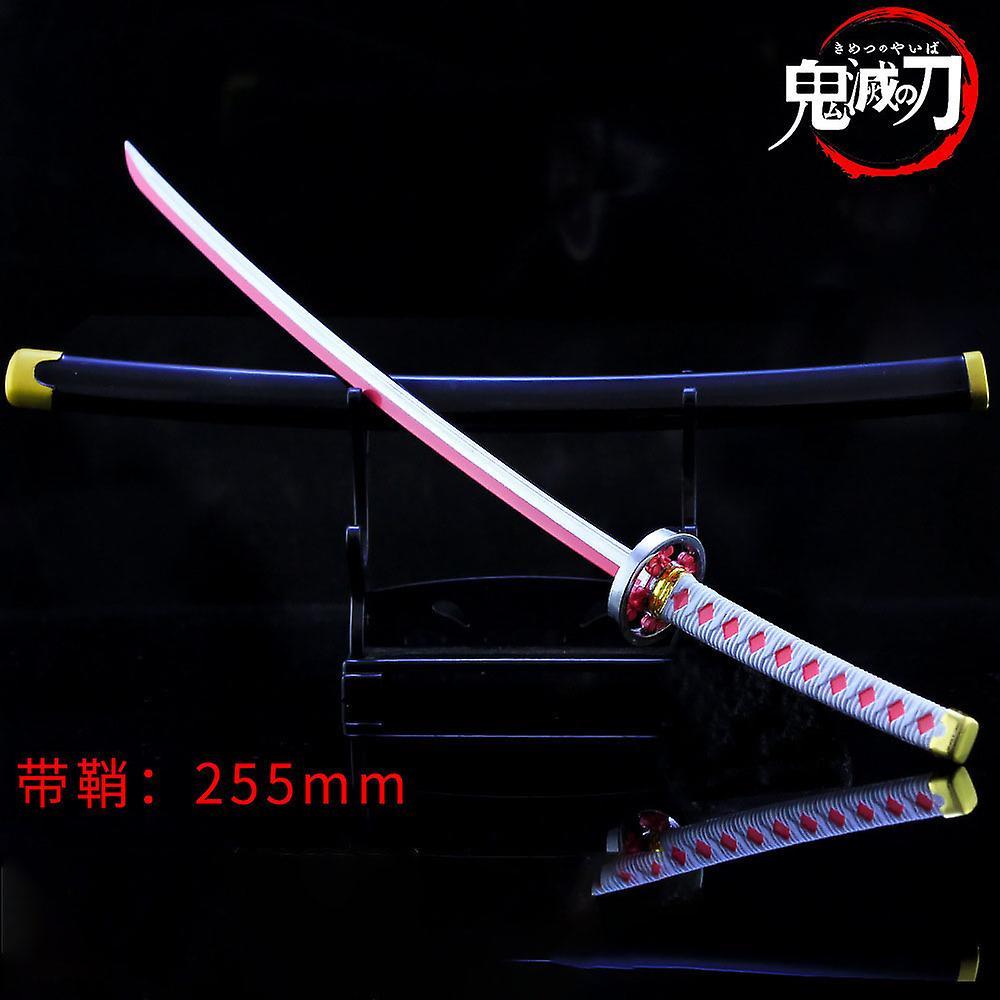 Dinoply 255mm Demon Slayer Tsuyuri Kanao Anime Bamboo Tube Weapon Shuriken Metal Bow And Arrow Sword Wheel Gifts Toys For Boy Real Steel