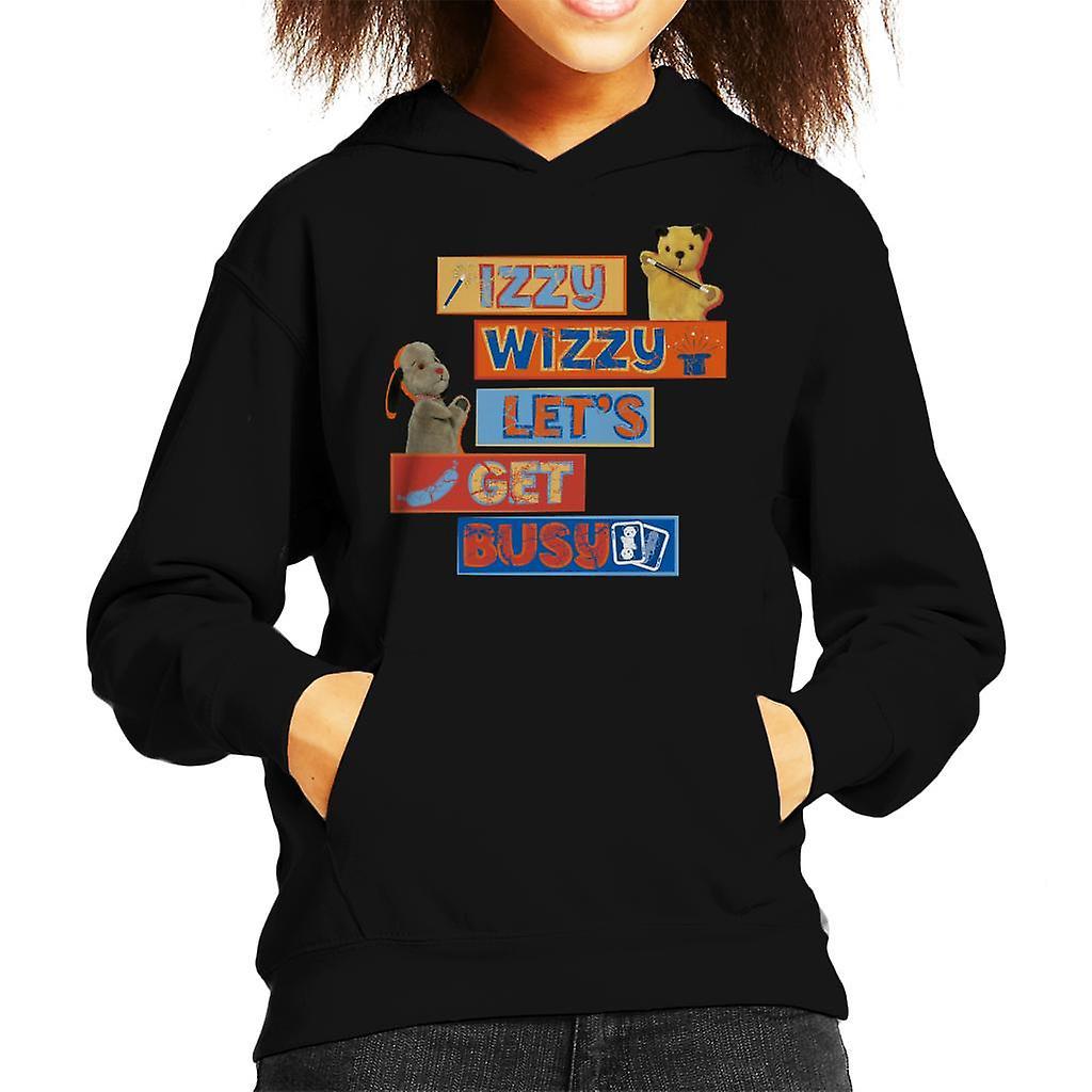 Sooty Izzy Wizzy Let's Get Busy Kid's Hooded Sweatshirt Black Small (5-6 yrs)