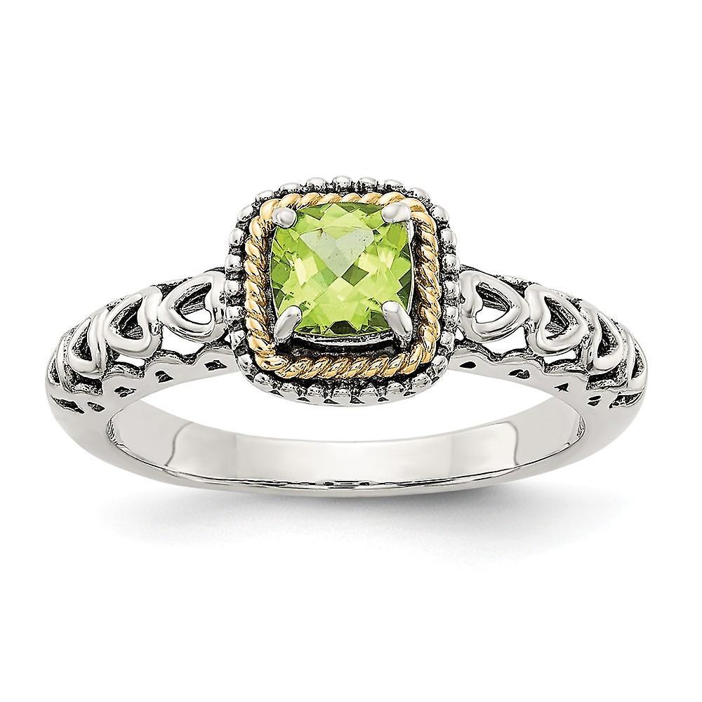 JewelryWeb 925 Sterling Silver With 14k Peridot Ring Jewelry for Women - Ring Size: 6 to 8 7