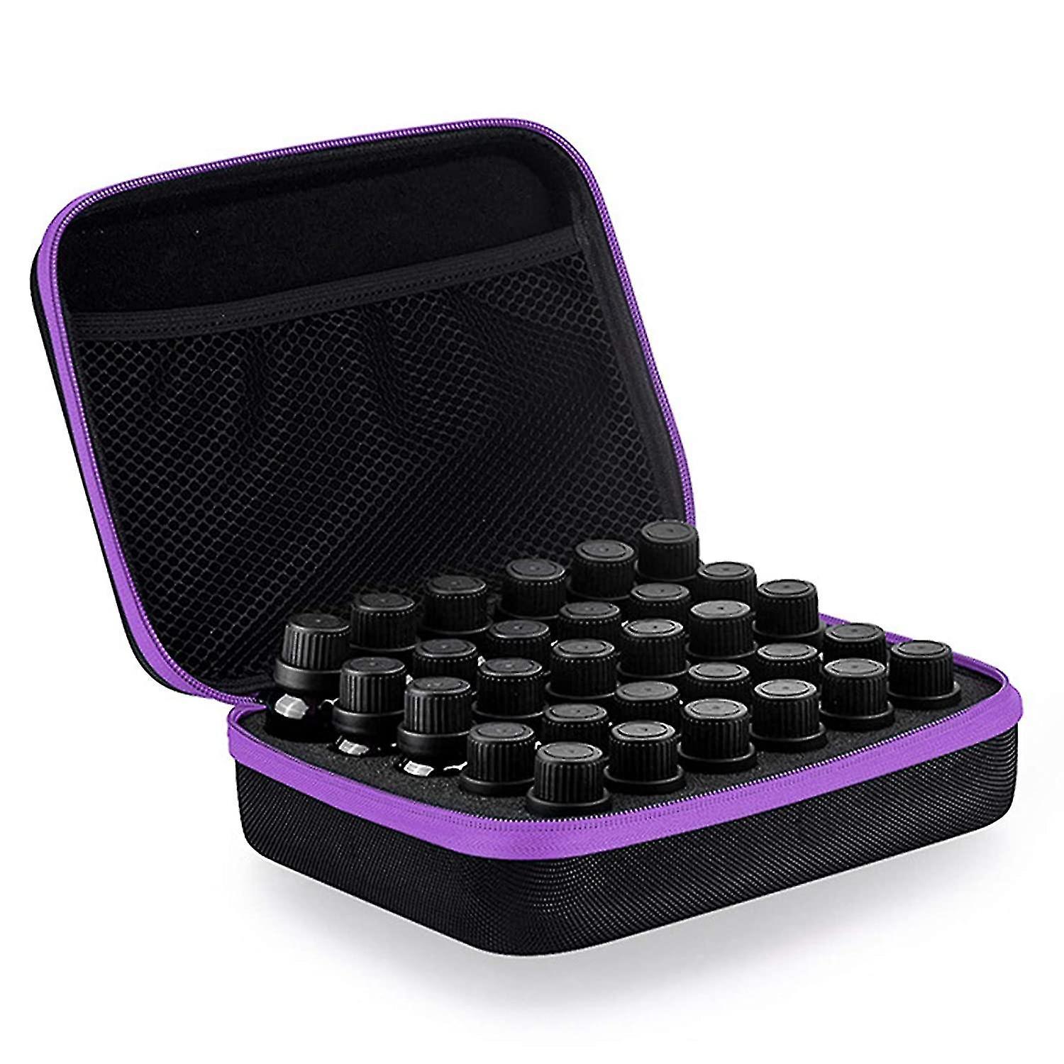 Bosheng Essential Oils Carrying Case Holds, 30 Bottles 5ml, 10ml, 15ml Bottles Storage Organizer Bag Hard Shell Eva (purple)