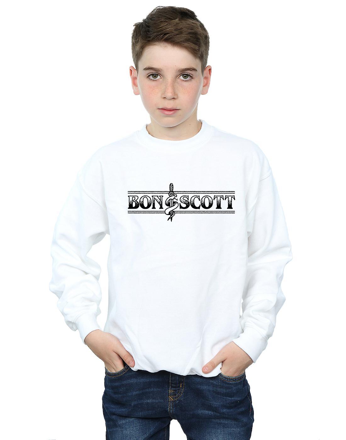 Absolute Cult Bon Scott Boys Bemguit Grime Sweatshirt White 12-13 years