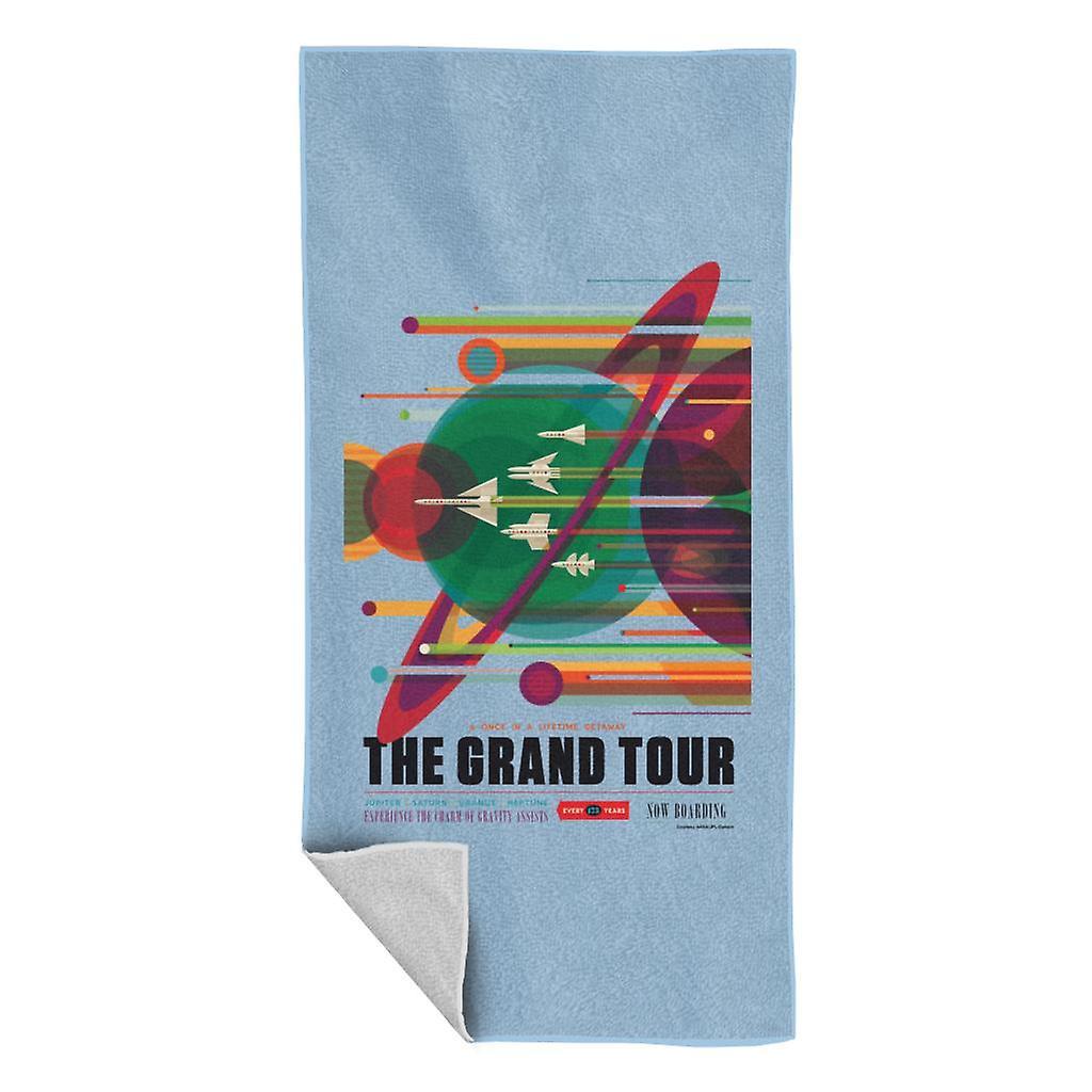 NASA The Grand Tour Interplanetary Travel Poster Beach Towel Sky Blue 70 x 140cm