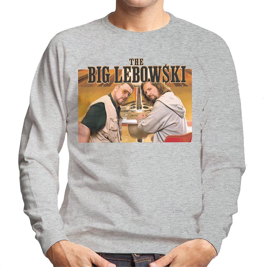 The Big Lebowski The Dude And Walter Bowling Alley Men's Sweatshirt Heather Grey Large