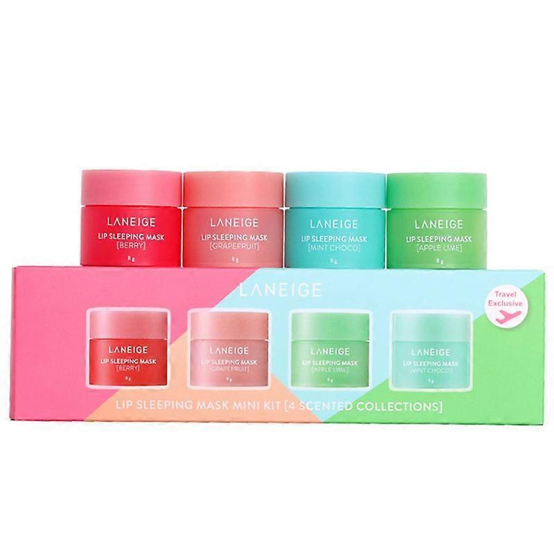 Zkdsv Mini Korean Sleeping Lip Mask, Kit Of 4, Scented Collection, Lip Balm, Nourishing, Moisturizing, Lip Care 4pc Set