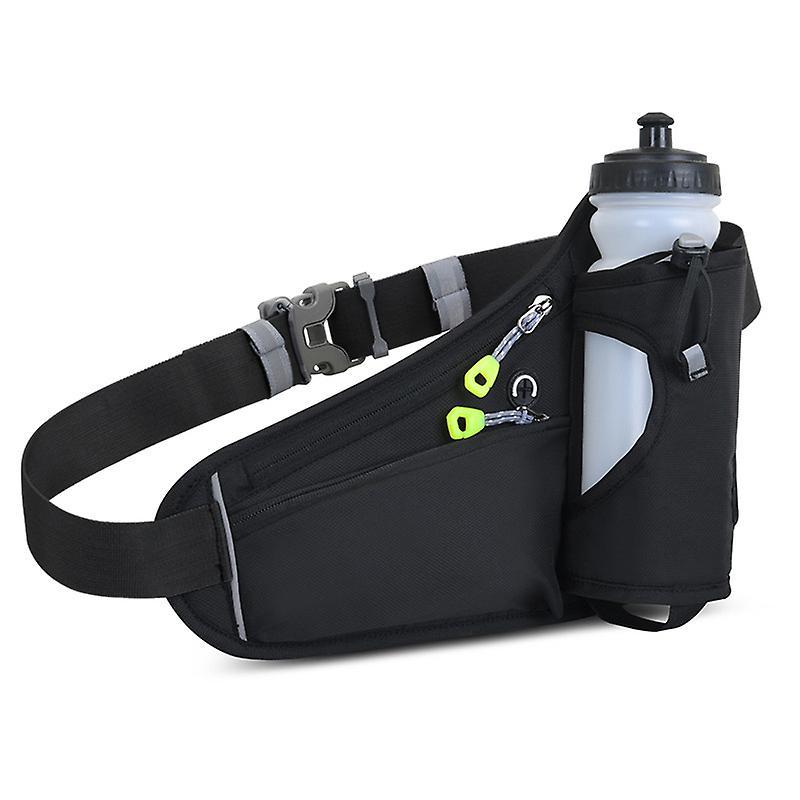 Le Contente Sports Hydration Belt Bag Waist Pack Running Bum Bag Water Bottles Holder For Hiking Walking Black