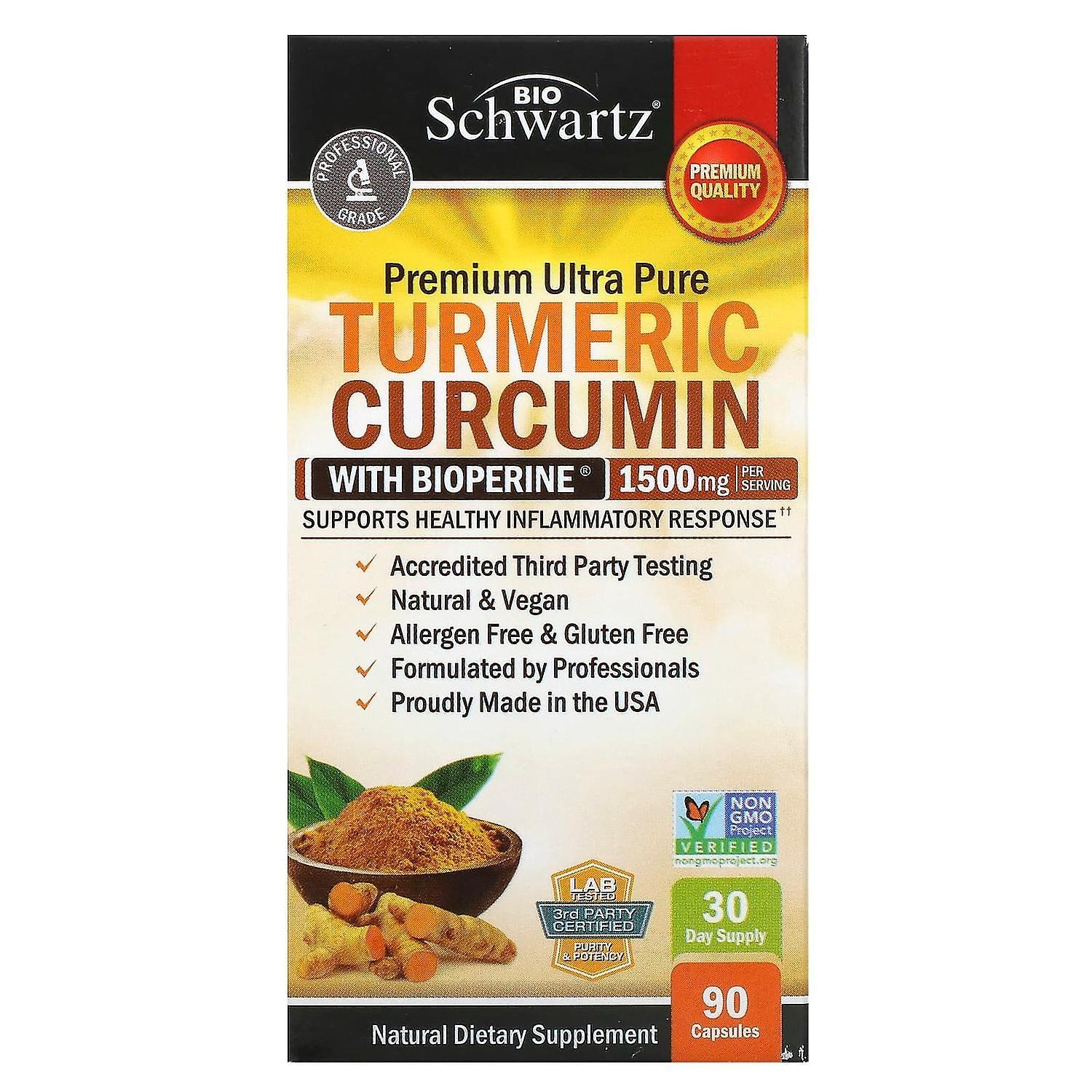 BioSchwartz, Turmeric Curcumin with Bioperine, 500 mg, 90 Capsules