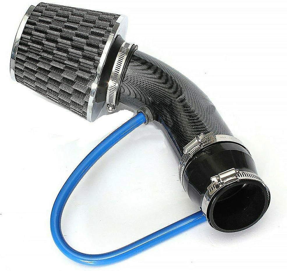 Augro 2.5"-3.0" Universal Car Cold Air Intake Filter Induction Kit Pipe Hose System (Carbon Black)