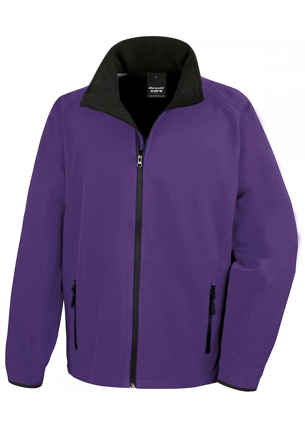 Men's Result Core Printable Softshell Jacket R231M Purple / Black 3xl