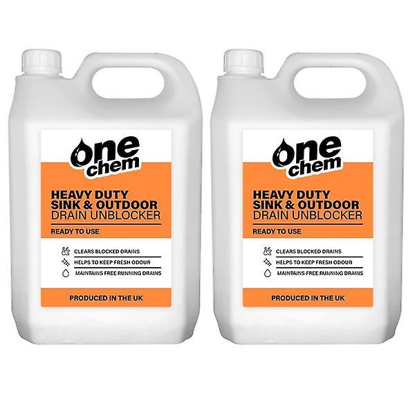 OneChem Sink and Drain Unblocker and Cleaner 2 x 5L Gel Industrial strength One Chem