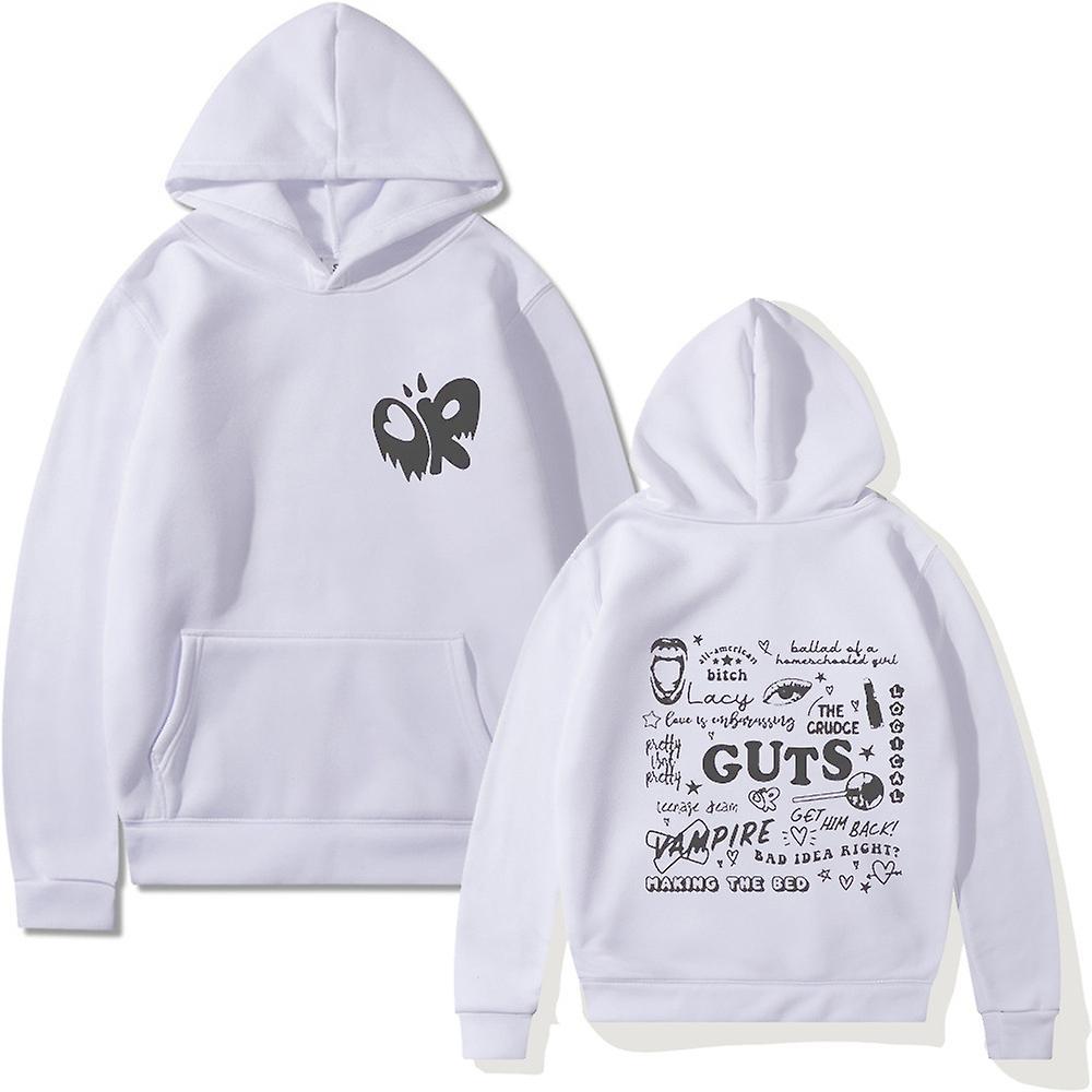 Whbyv Guts Olivia Rodrigo Olivia Rodrigo Hooded Sweatshirt Autumn And Winter White M