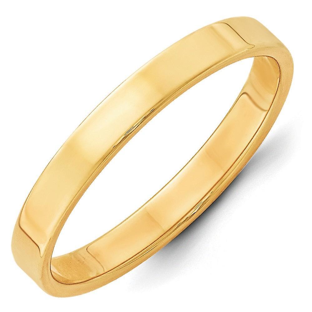 JewelryWeb 14k Yellow Gold Solid Polished Engravable Lightweight 3mm Ltw Flat Band Ring Jewelry Gifts for Women - Ring Size: 4 to 1