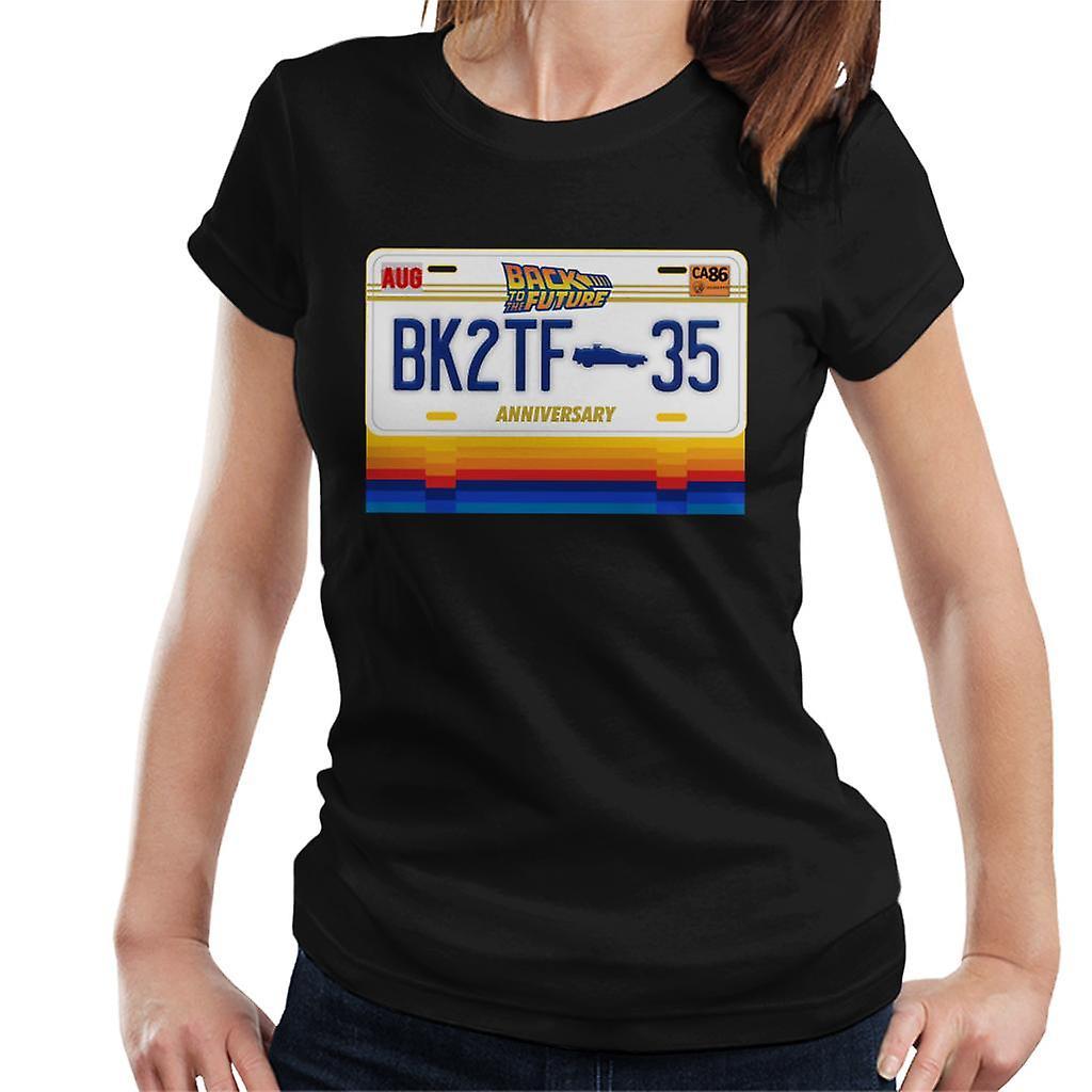 Back to the Future 35th Anniversary License Plate Design Women's T-Shirt Black XX-Large