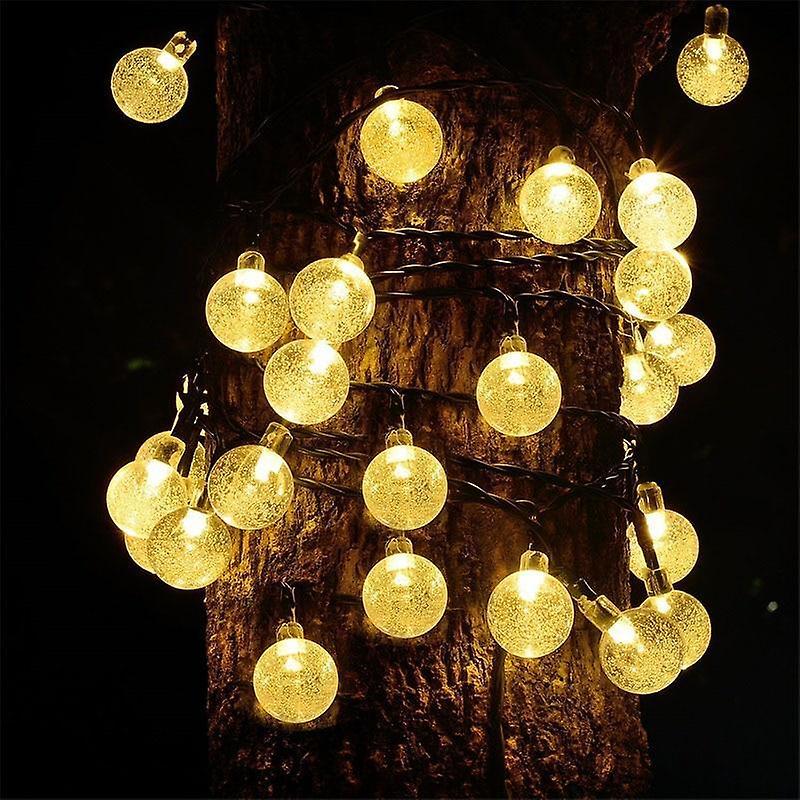 Slowmoose Solar String Lights - Outdoor Crystal Ball Waterproof Globe Warm