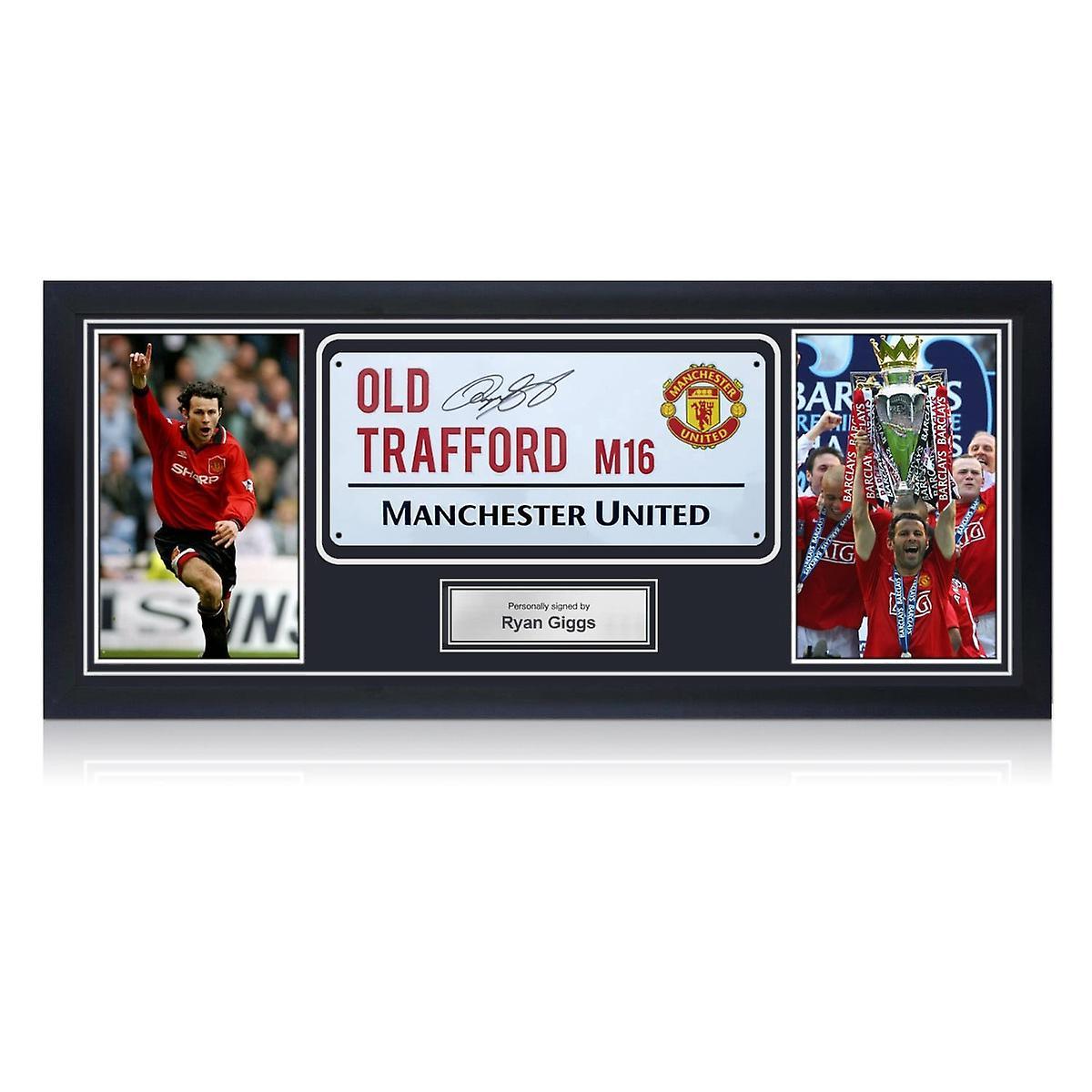 Exclusive Memorabilia Ryan Giggs Signed Manchester United Street Sign. Framed