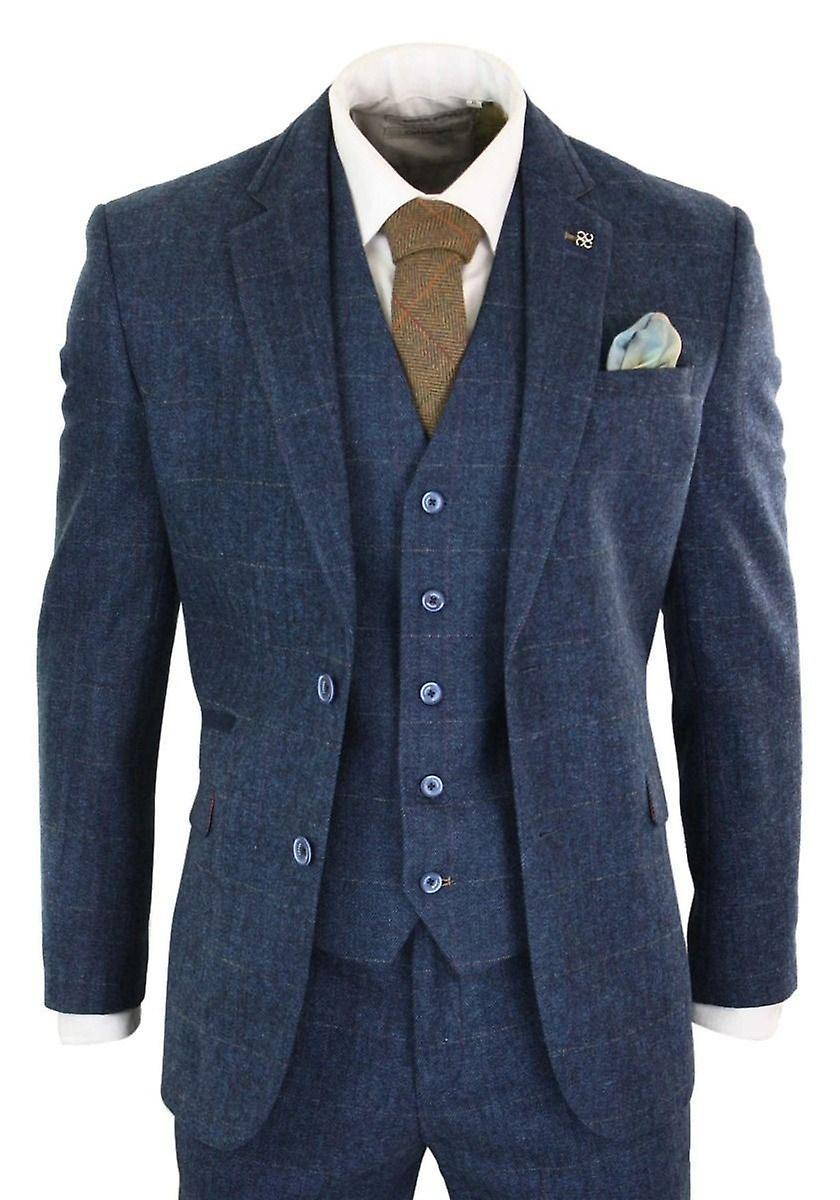 3 Piece Tweed Herringbone Vintage Classic Suit