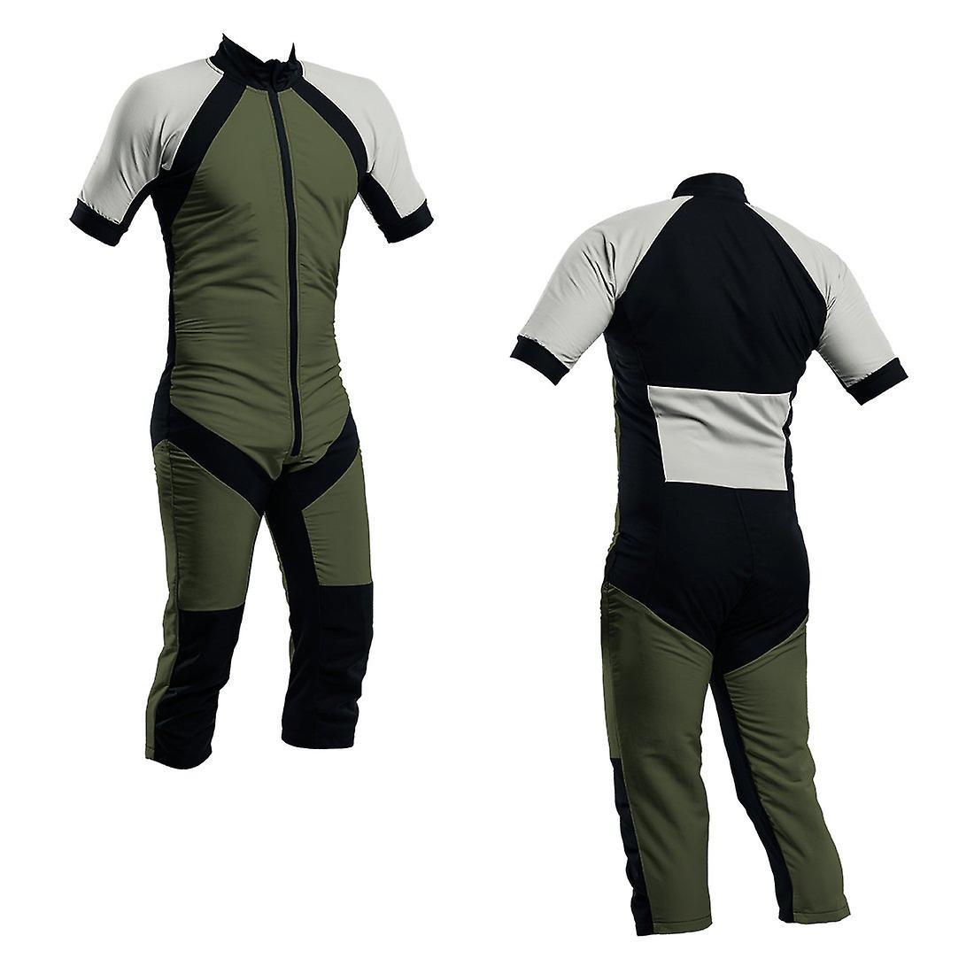 SkyexSuits Skydiving summer suit olive-silver s2-03 Lime and silver Xs / men