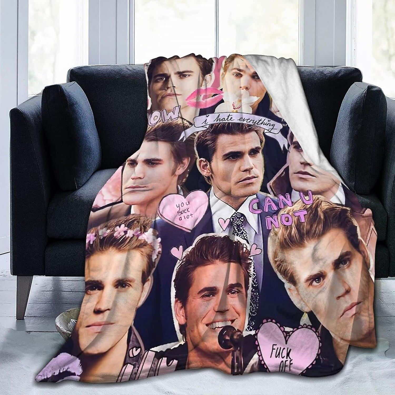 Kerota Stefan Salvatore Fleece Blanket Throw Blanket Lightweight Super Soft Cozy Luxury Bed Blanket Microfiber 50x40in 125x100cm