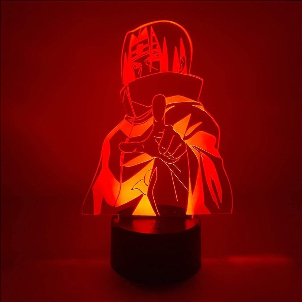 Veeki 3D Illusion Lamp Anime Uchiha Itachi Anime Figures Night Light 3D Led Acrylic Shippuden Lamp Lamp led Night Light for Kids 7 Color Touch