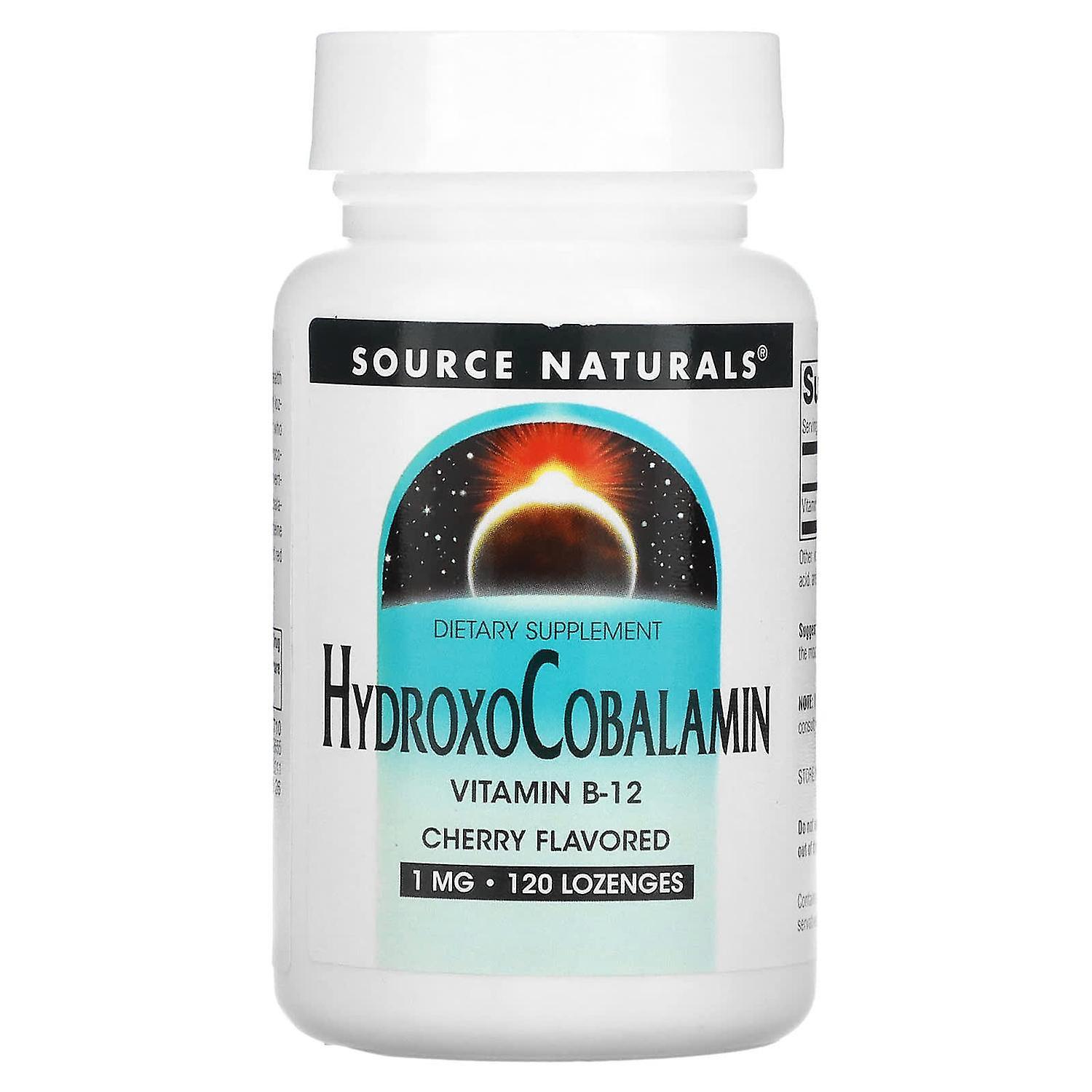 Source Naturals, HydroxoCobalamin, Vitamin B12, Cherry , 1 mg, 120 Lozenges