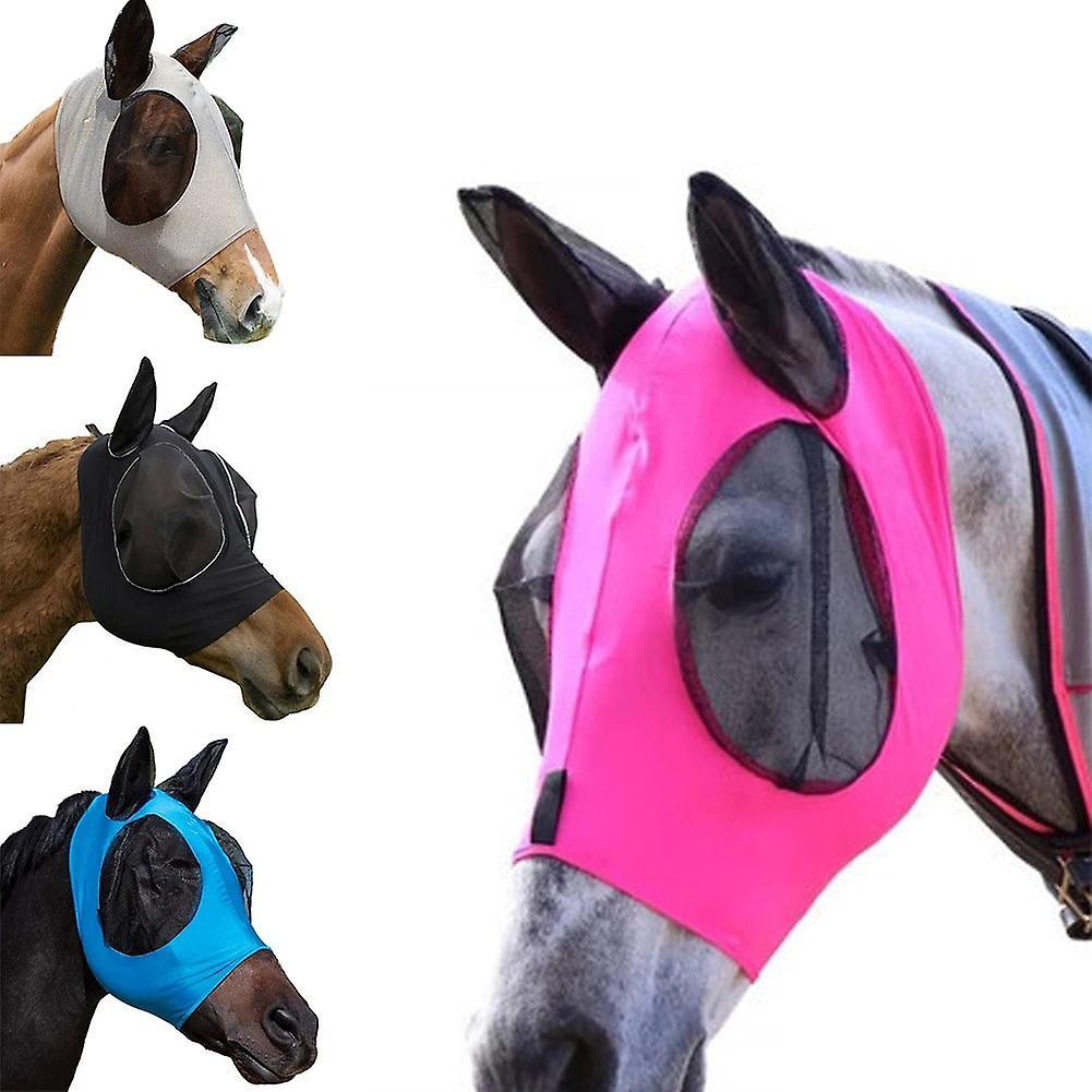 AFFINEST Equestrian Supplies Horse Mask Elastic Pullover Washable Face Mask Black