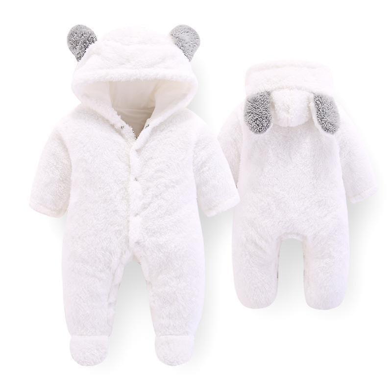 Slowmoose Soft Warm Hooded Rompers For Newborn 6M