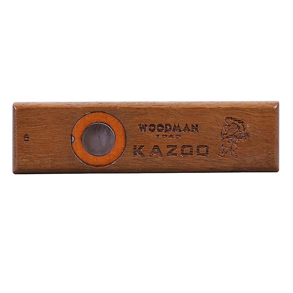 KAKENTH Handmade Solid Wood Kazoo Mouth Flute Musical Instrument Ukulele Guitar Partner Brown