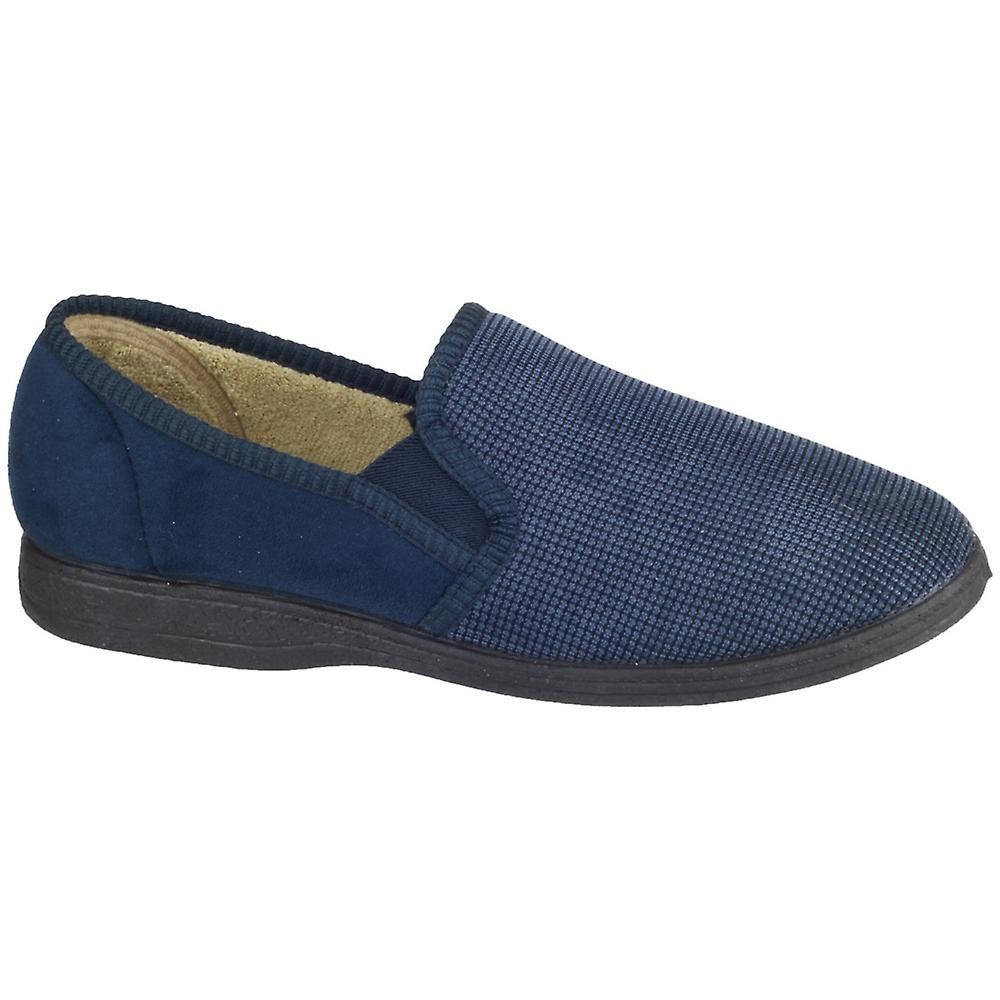 Mirak Mens Tim Slip On Fleece Lined Corduroy Slipper Navy UK Size 9 (EU 43)