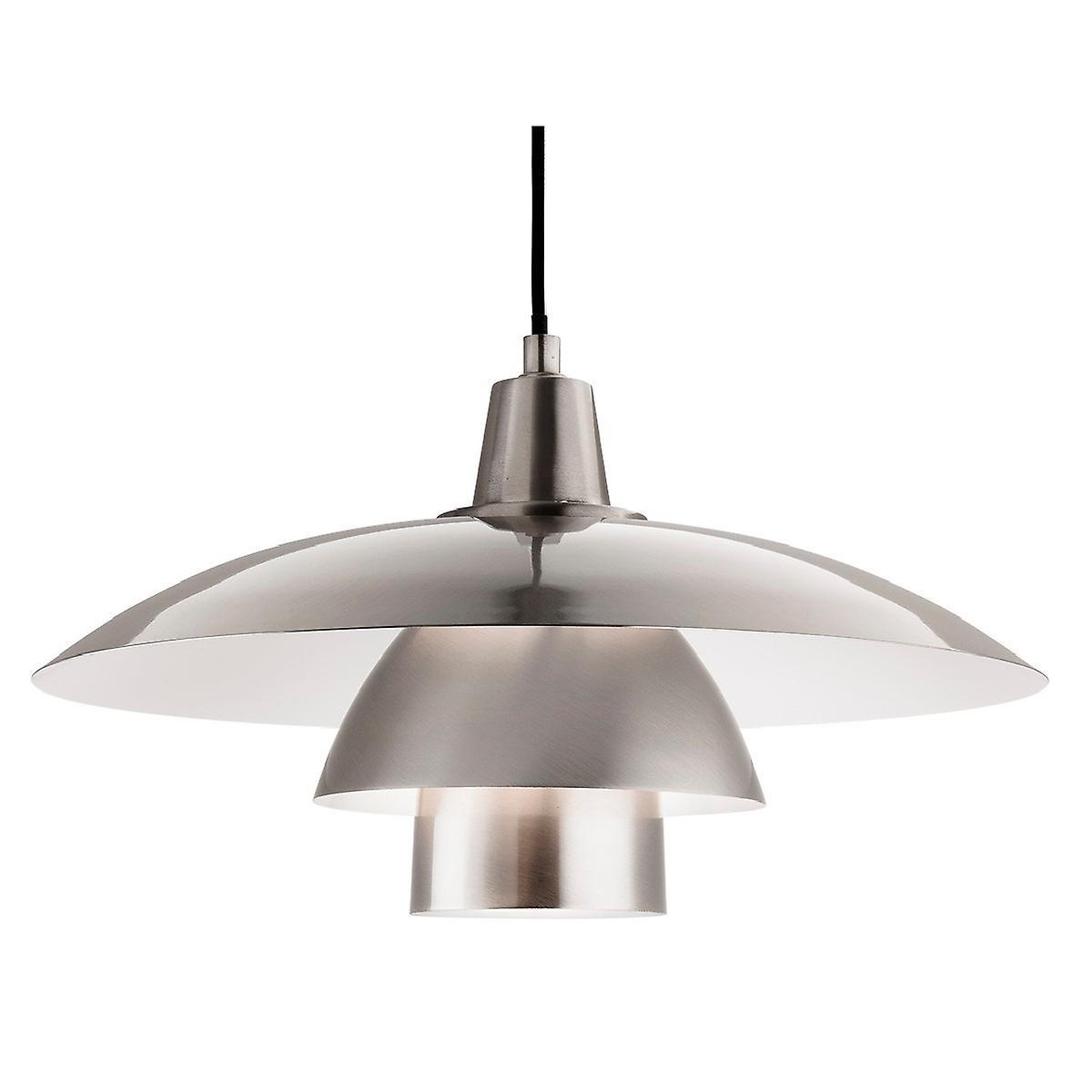 Firstlight Lighting Olsen 1 Light Dome Ceiling Pendant Brushed Steel, E27