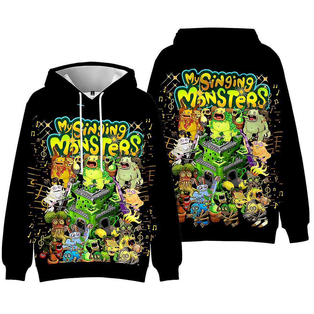 Vicbuy My Singing Monsters 3d Printed Hoodies Kids Hooded Sweatshirts Long Sleeve Hoody Pullover Tops Costumes E 9-10 Years