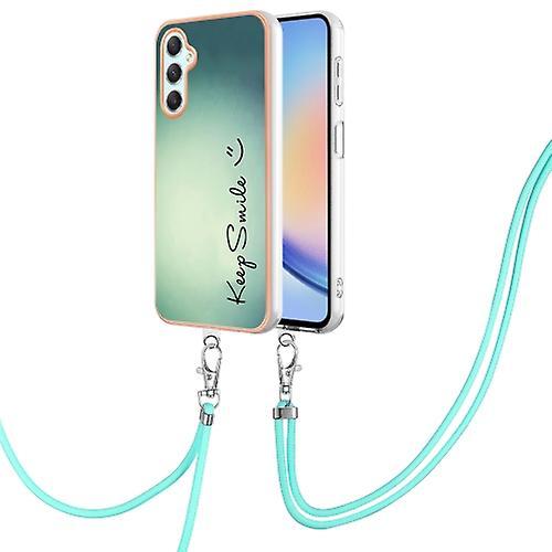 Mycase For Samsung Galaxy A25 5g / A24 Electroplating Dual-side Imd Phone Case With Lanyard Smile