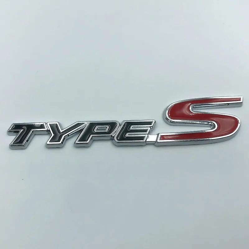 Hikig 3d Metal Types Type S Logo Letters Car Trunk Badge Decal For Honda Fit City Civic Accord Type S Emblem Sticker Accessories Black Red