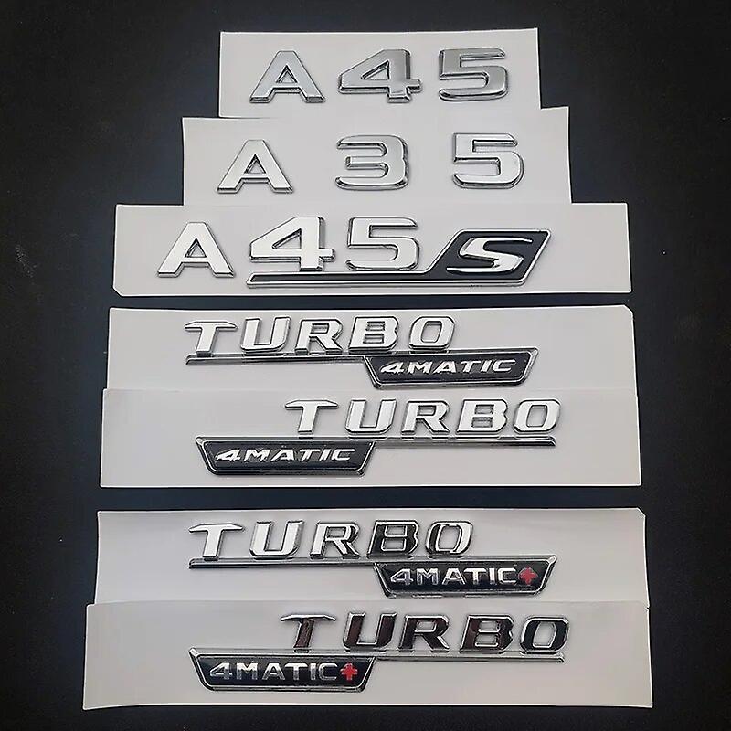 Hikig 3d Abs Black Car Rear Trunk Fender Side Badge Star Logo A35 A45 A45s Turbo 4matic Emblem For Mercedes Amg W177 W176 Accessories Chrome Silver...