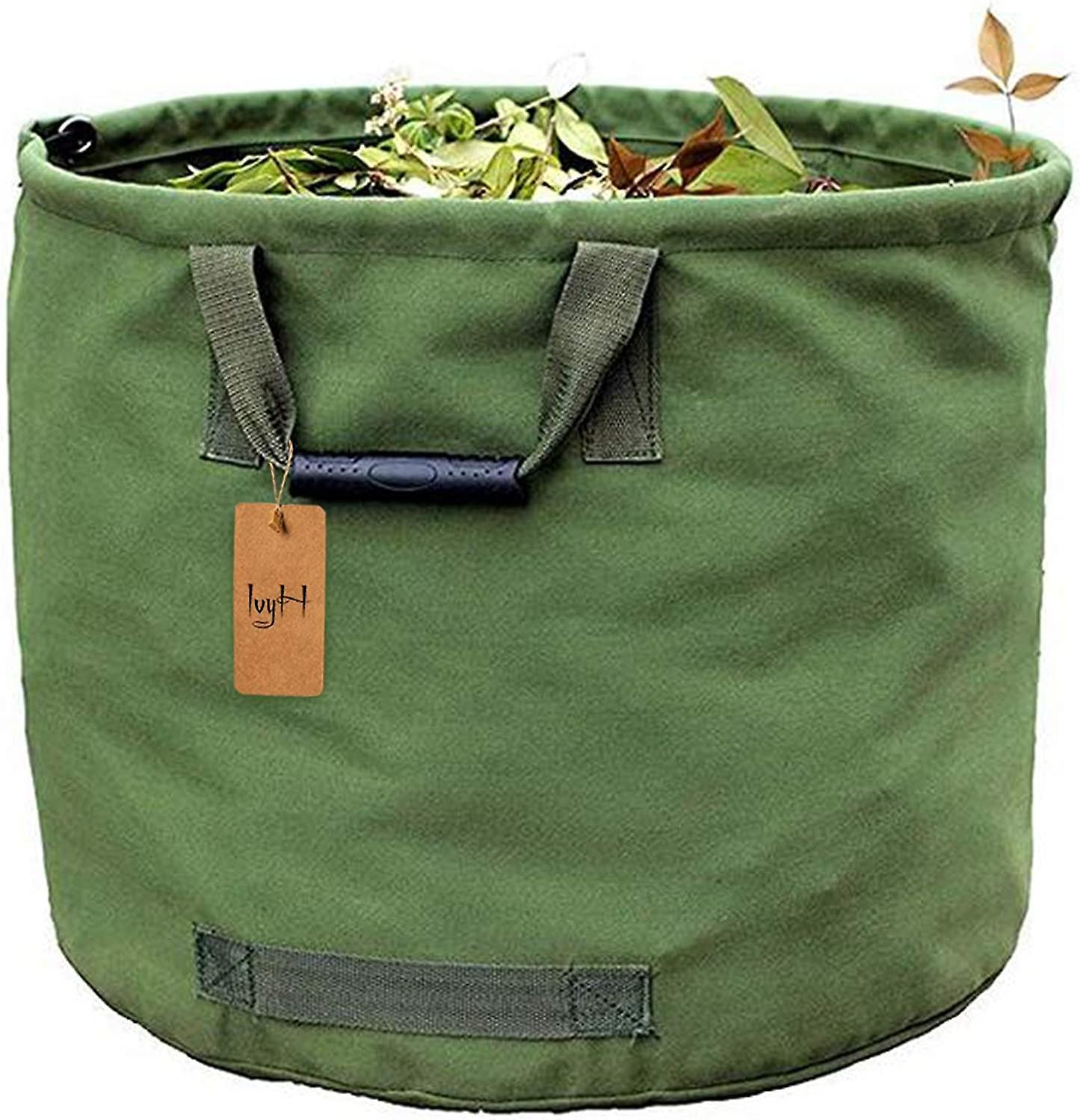 Kensty Garden Waste Bags Heavy Duty with Handles,Green Leaf Bag with Military Canvas Fabric