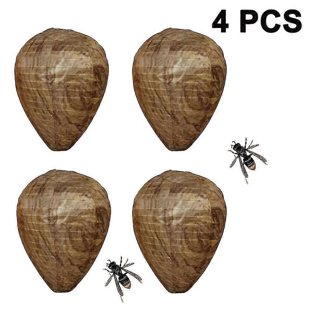 Zhiyi 4 Pieces Waterproof Wasp Nest Decoys Hanging Hornet Deterrents Fake Cloth Wasp Nest Non-toxic Bee Decoy Deterrent For Home And Garden Outdoor...