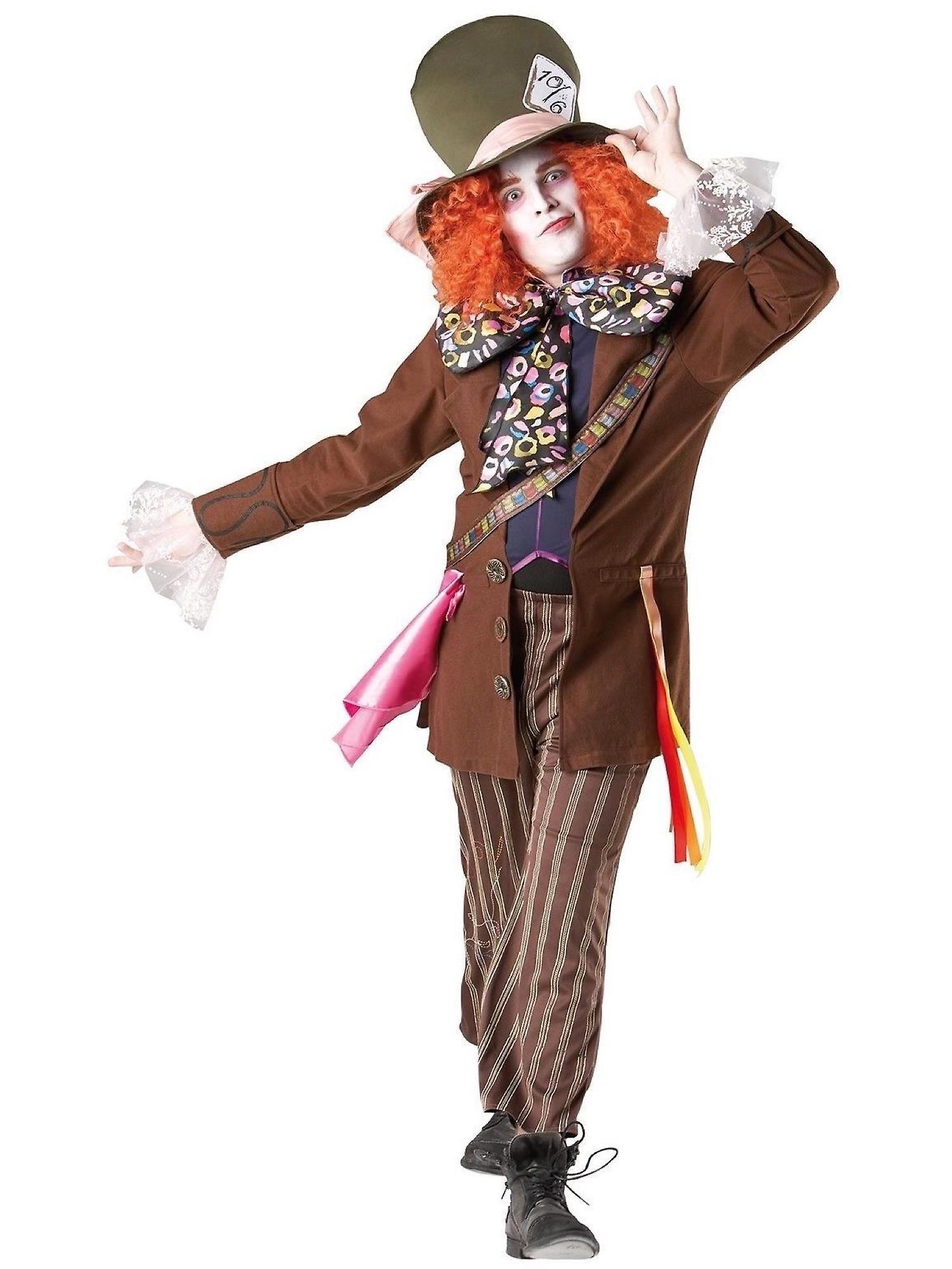 Rubie's Mad Hatter Deluxe Alice In Wonderland Disney Licensed Book Week Mens Costume Brown Standard (36-42)